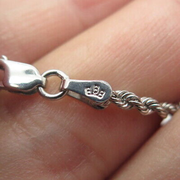 BAILEY BANK BIDDLE 925 Sterling Silver Vintage Peru Twisted Rope Necklace 18" - Picture 6 of 9